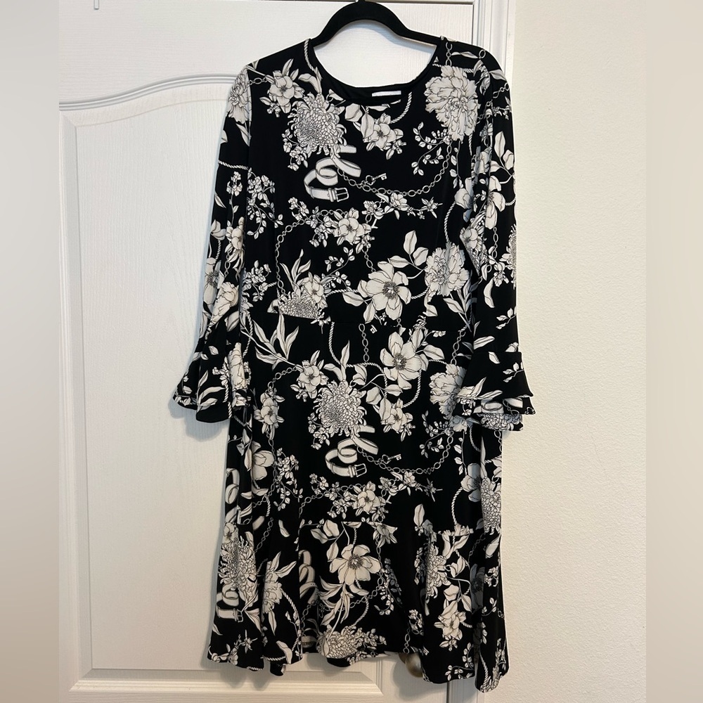 Charter Club Flounced Hem Ruffle Sleeve Stretchy Dress Size 2X - Picture 2 of 6